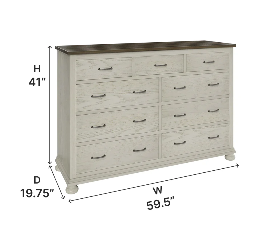 Amish Hickory Grove Tall Dresser