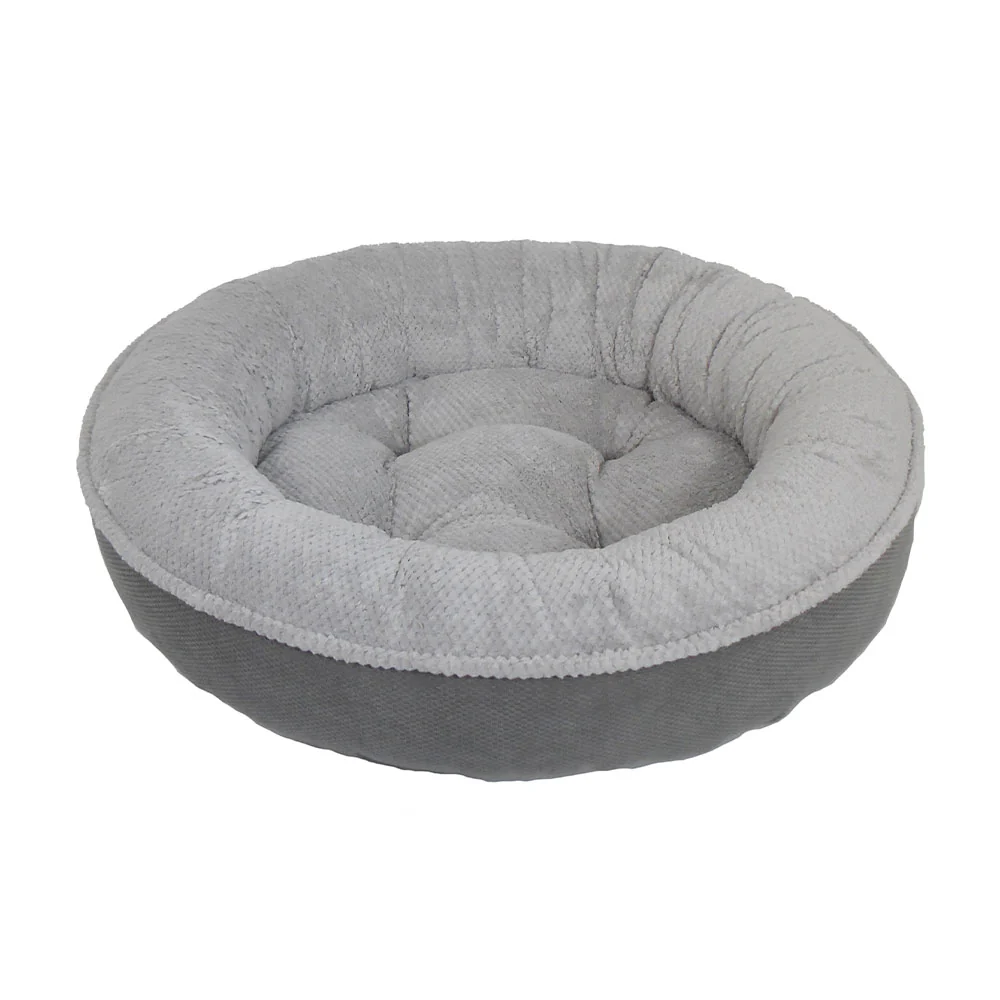 Rover Rest™ Maggie Donut Round Dog Bed Grey/Charcoal 27 X 27 X 7.5 Inch