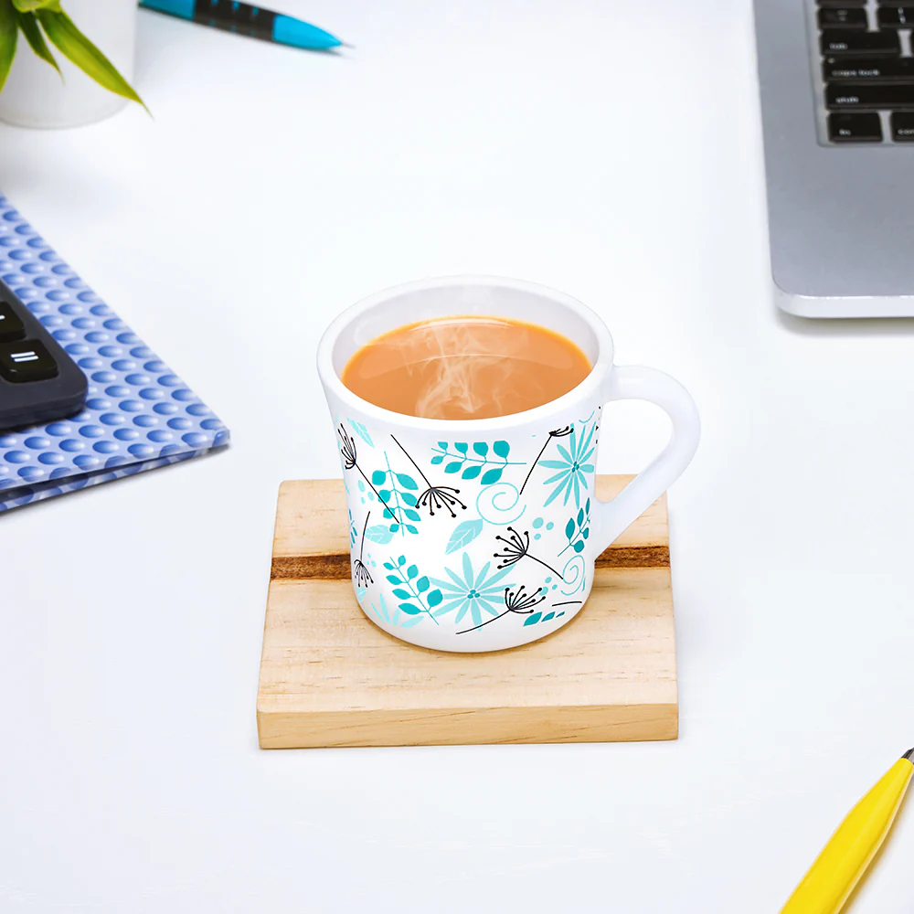 Larah by Borosil Crysta Stardust Mug Set, 160ml x 6