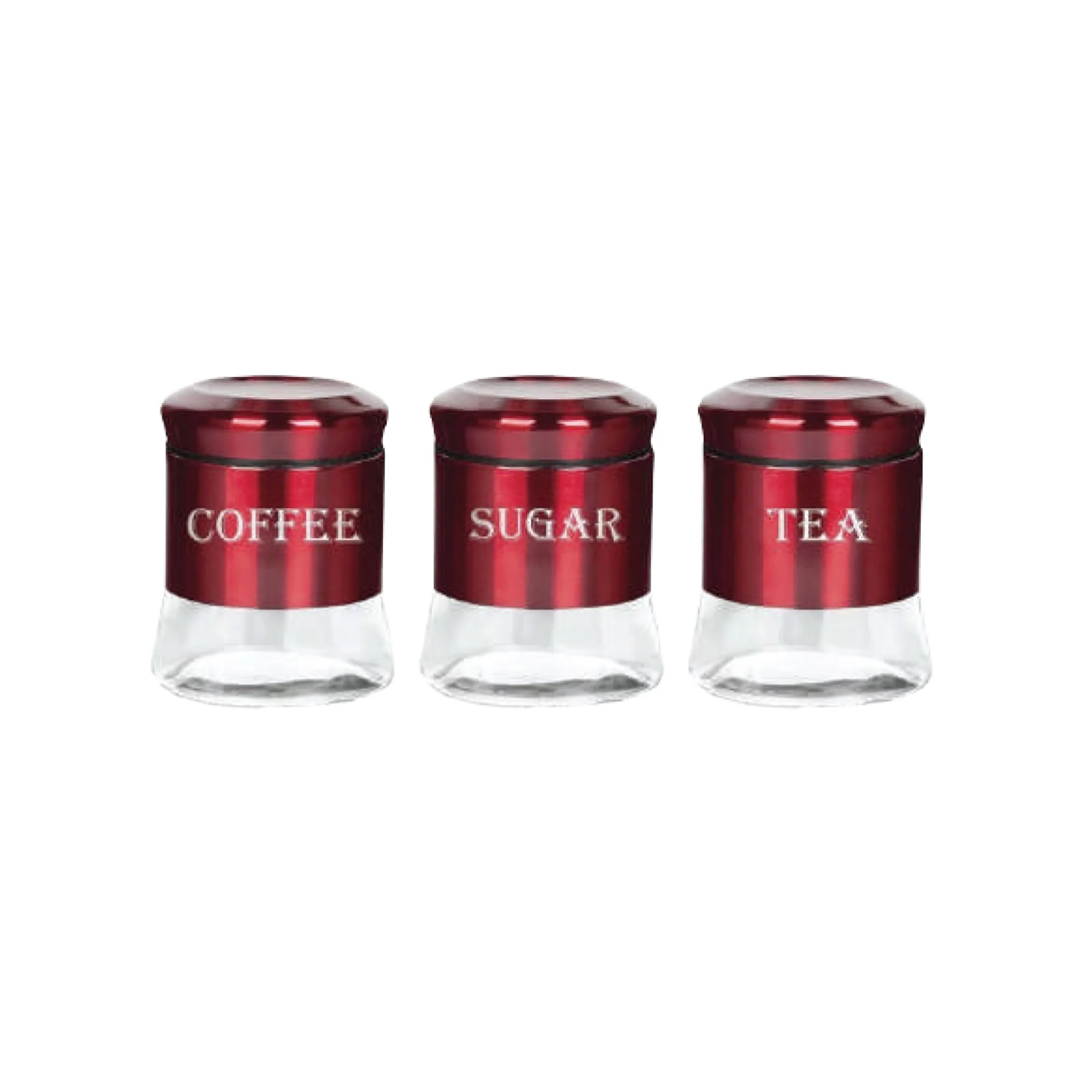 CH 3 Piece Canister Set Red