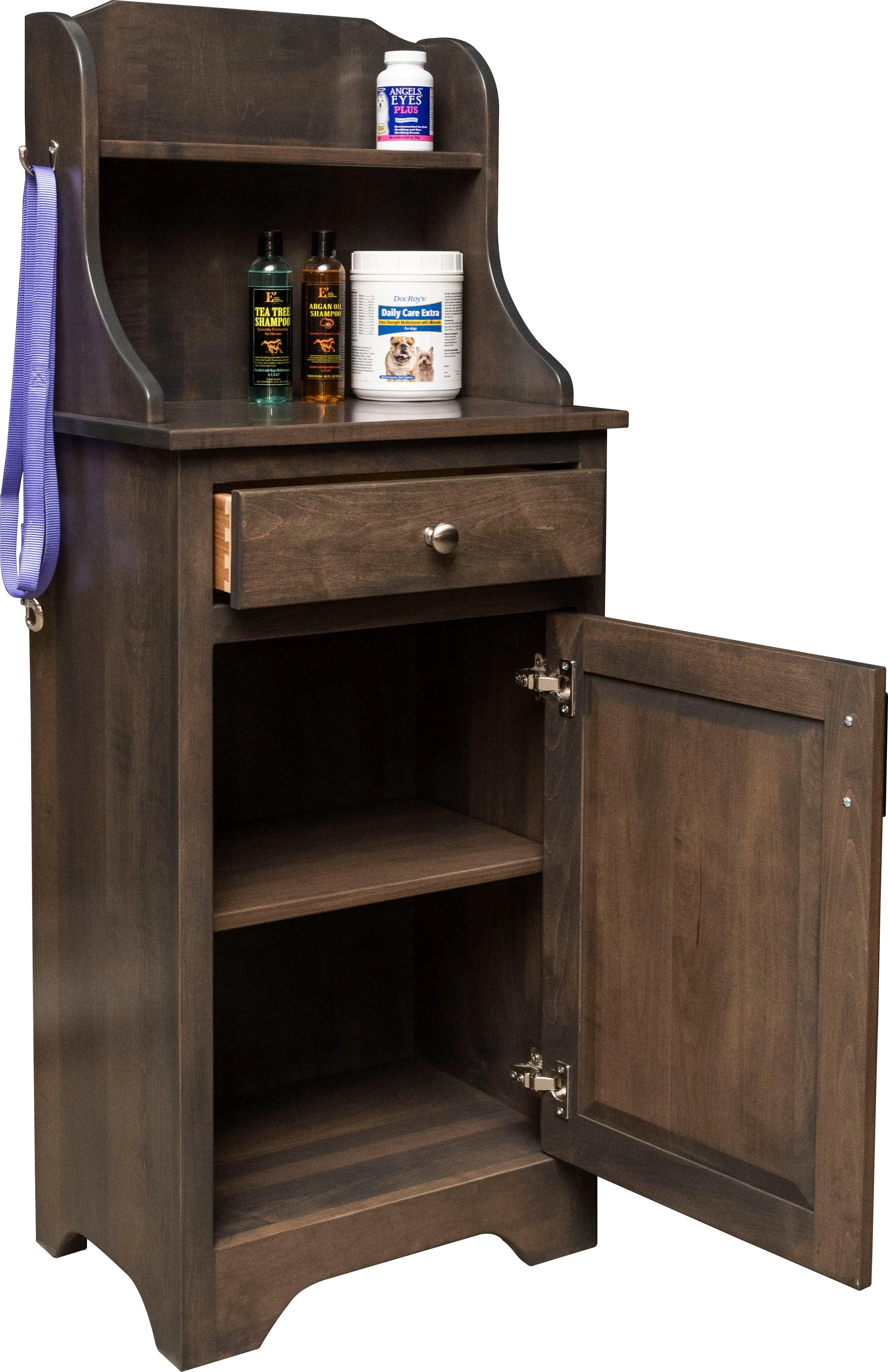 Amish Multi-Purpose Pet Cabinet With Door & Shelf