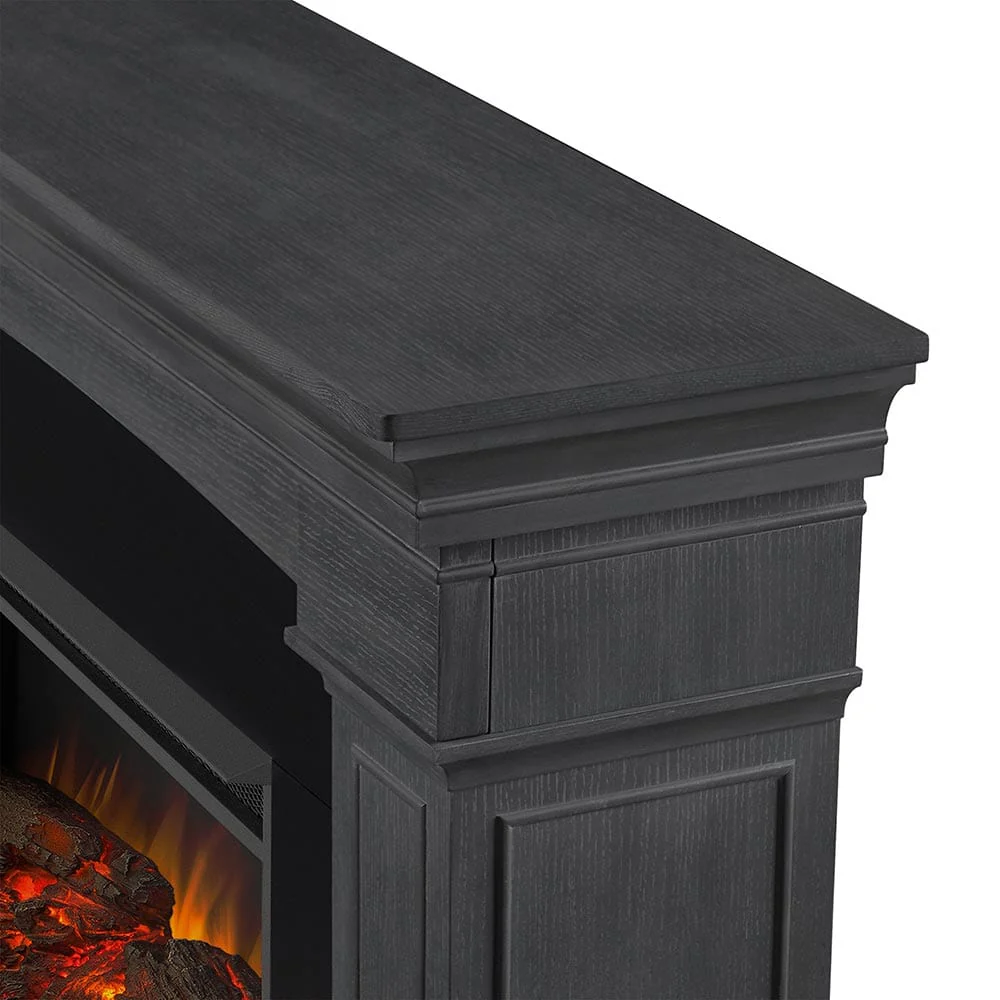 Deland Grand Electric Fireplace Mantel Package in Gray
