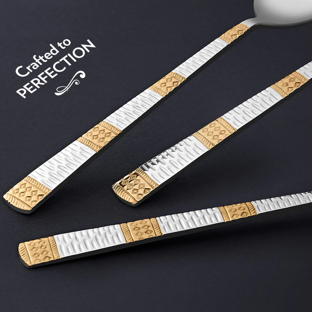 Borosil Gold Dinner Spoon, Set of 6-18.3 cm