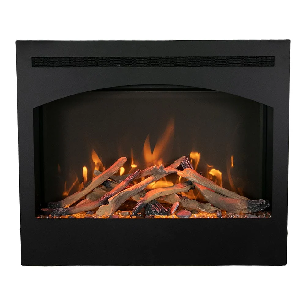Amantii Zero Clearance Series Arched 31-In Built-In Electric Fireplace - ZECL-31-3228-STL-ARCH