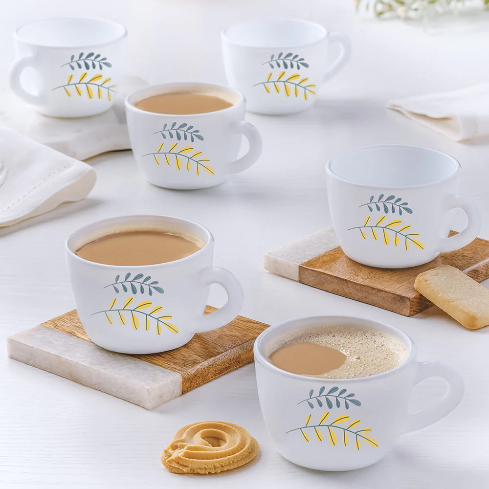 Larah by Borosil Niva Cup Set, 140ml x 6