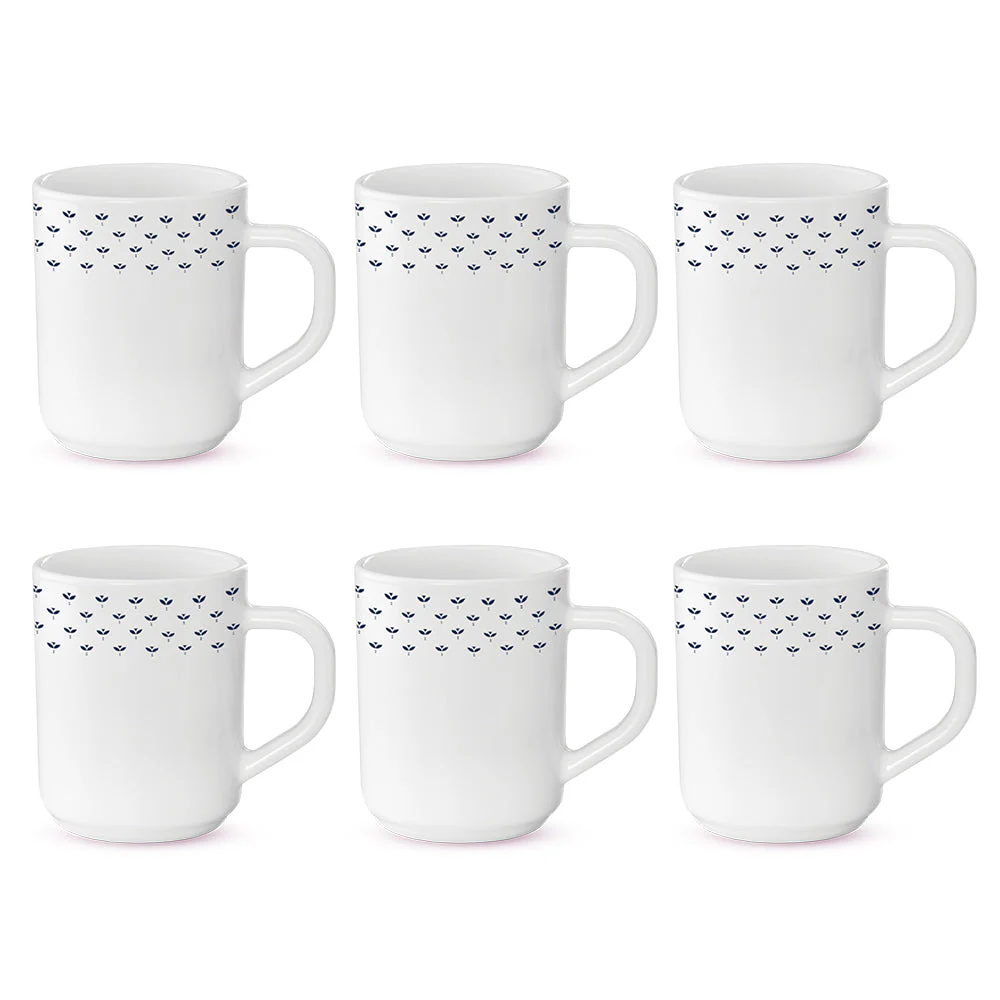 Larah by Borosil Fabula Mug Set, 100ml x 6