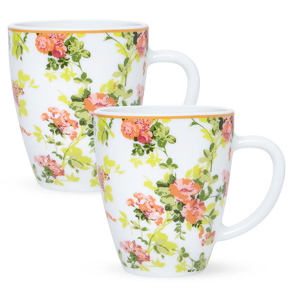 Larah By Borosil Amora Mug Set, 390ml x 2