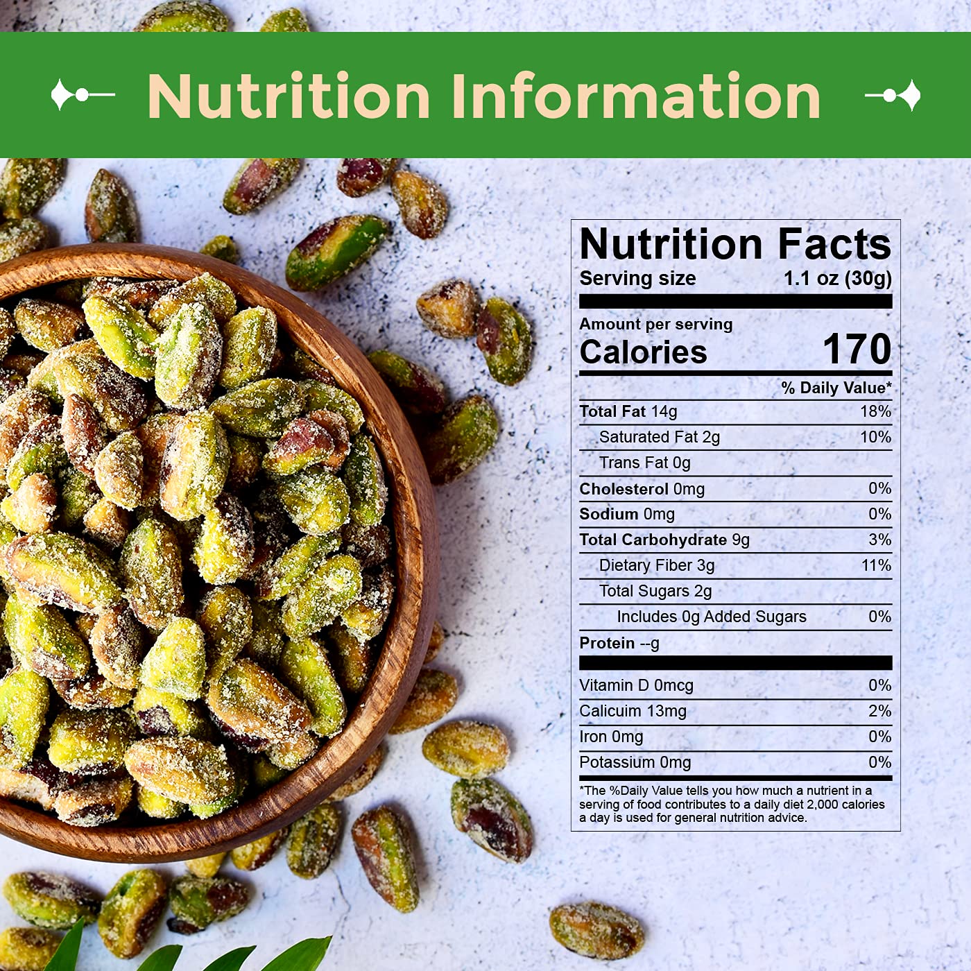 Pistachios Roasted and Salted Kernels - Meats - No Shell