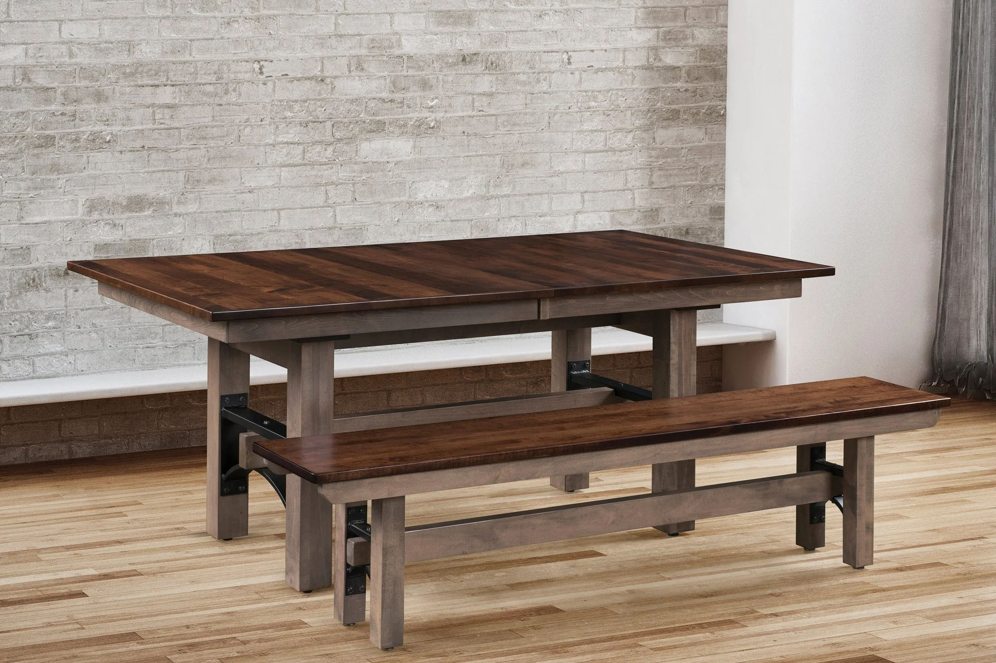 Amish Frontier Double Pedestal Table