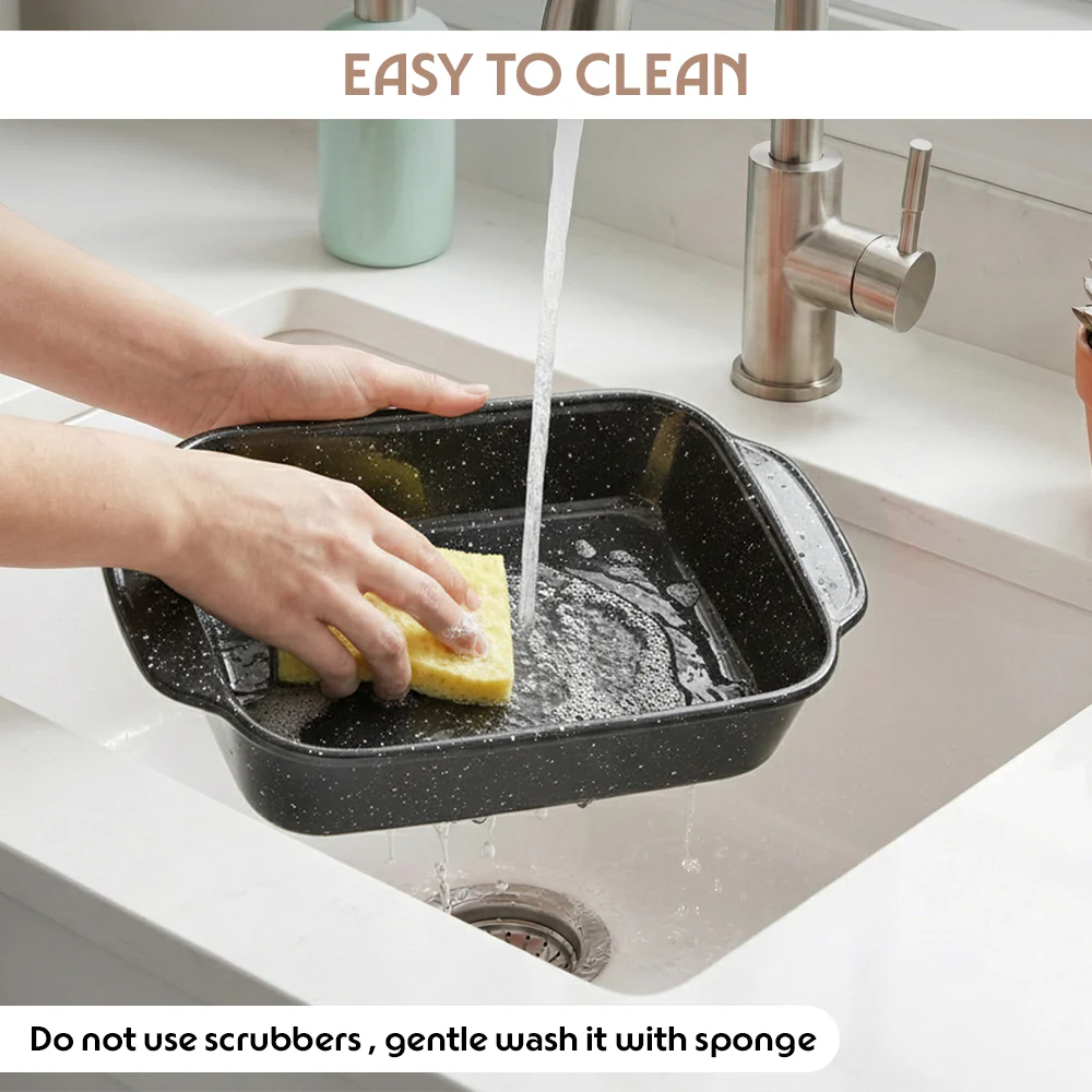 Colors Pebble Black Square Dish with Handle