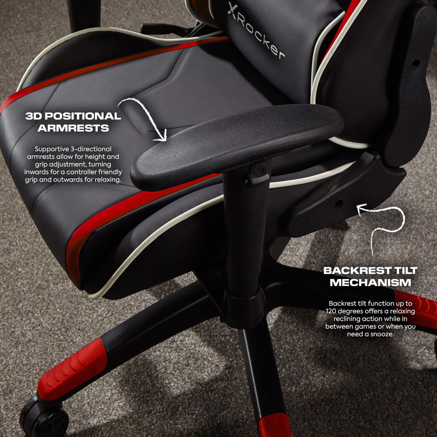 Agility Compact Ergonomic eSports Gaming Chair for Juniors - Black / Red