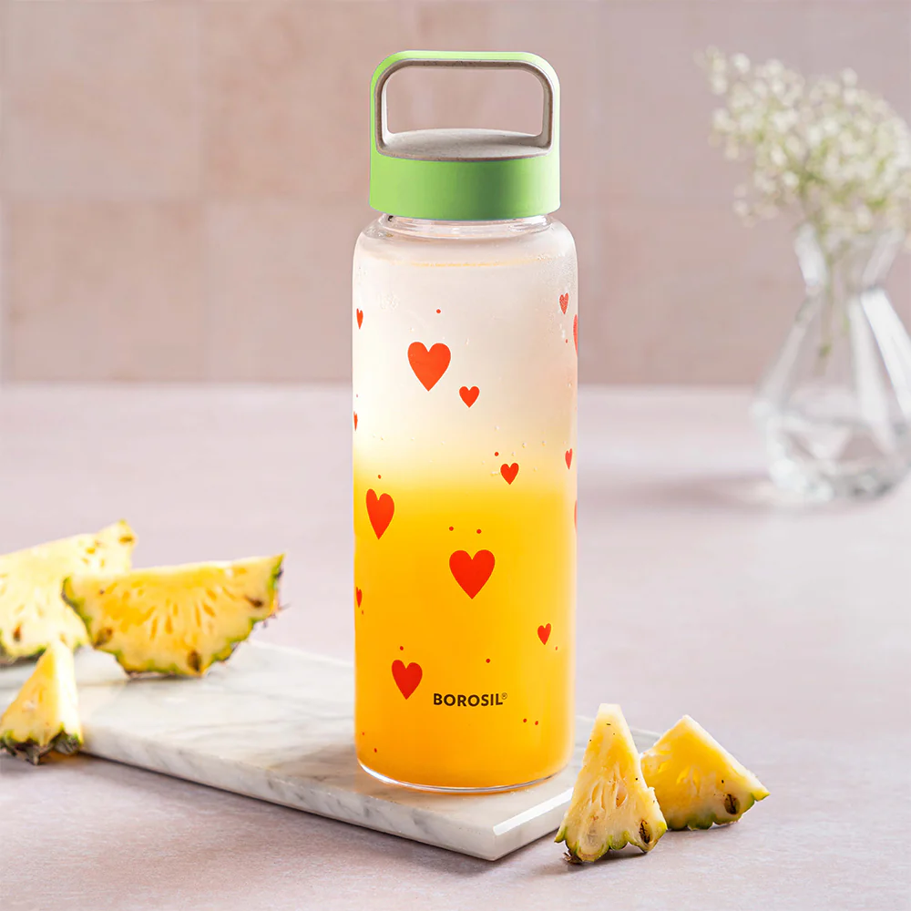 All Hearts Wide Mouth Printed Glass Bottle
