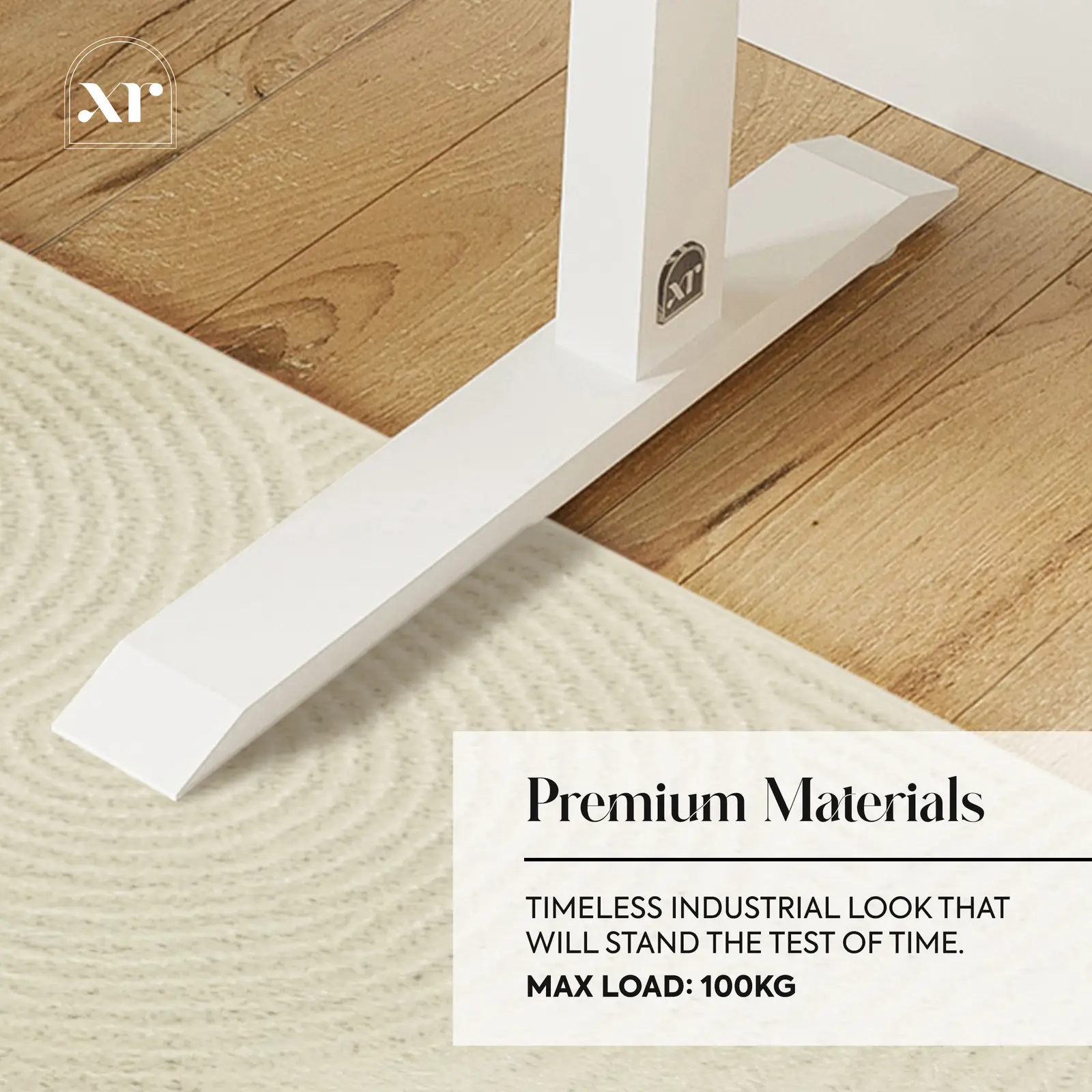 Oka LED Office Desk with Wireless Charging - White (2 Sizes)