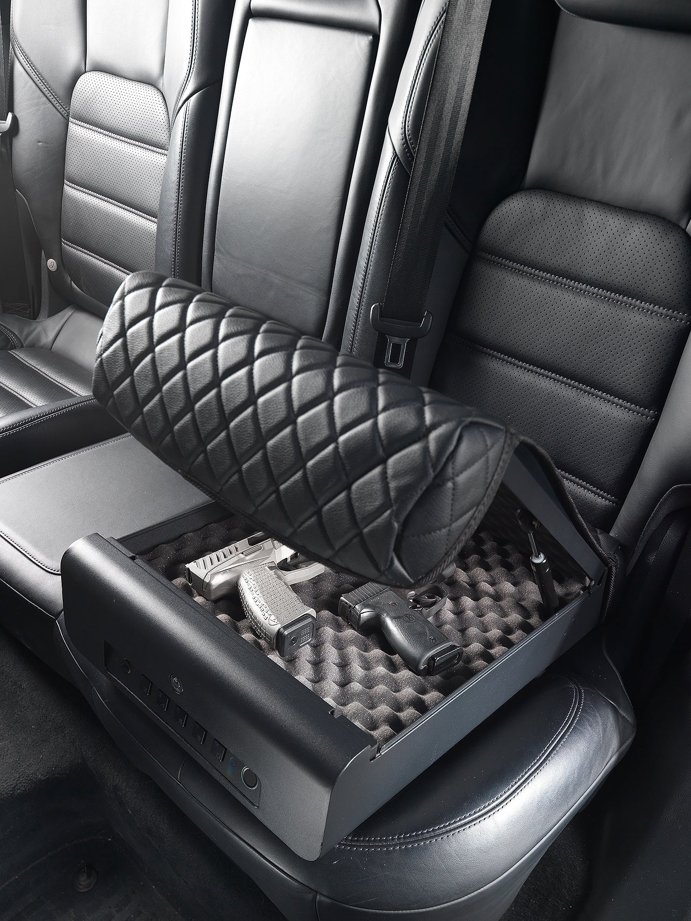 BoostedSafe Elite Biometric Vehicle Gun Safe – Fingerprint, Key & Digital Combo