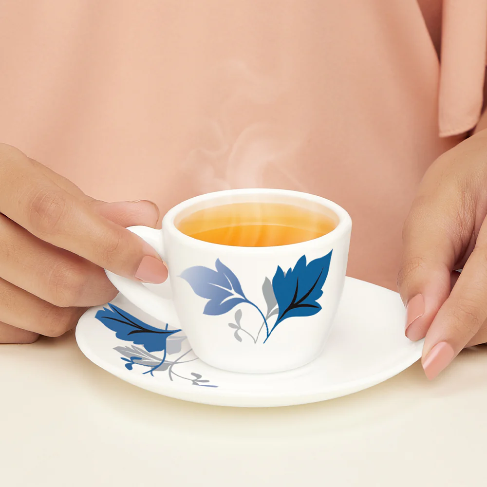Larah by Borosil Ageria Cup n Saucer Set, 90ml x 12