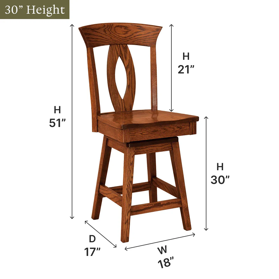 Amish Brookfield Swivel Bar Chair