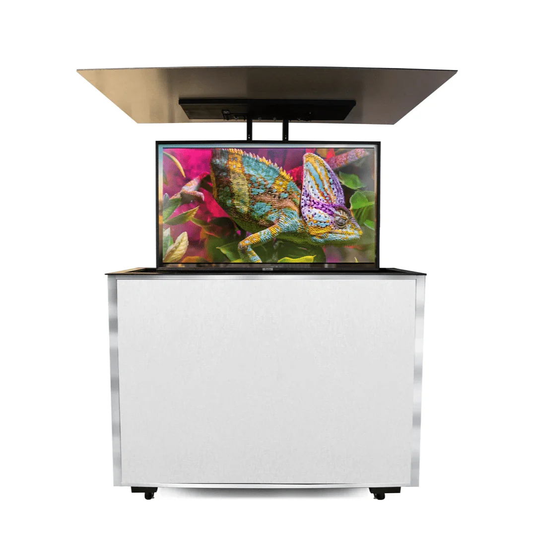 The Solara Steel 70070 Outdoor TV Premium Lift Cabinet for 75-85 Inch TVs