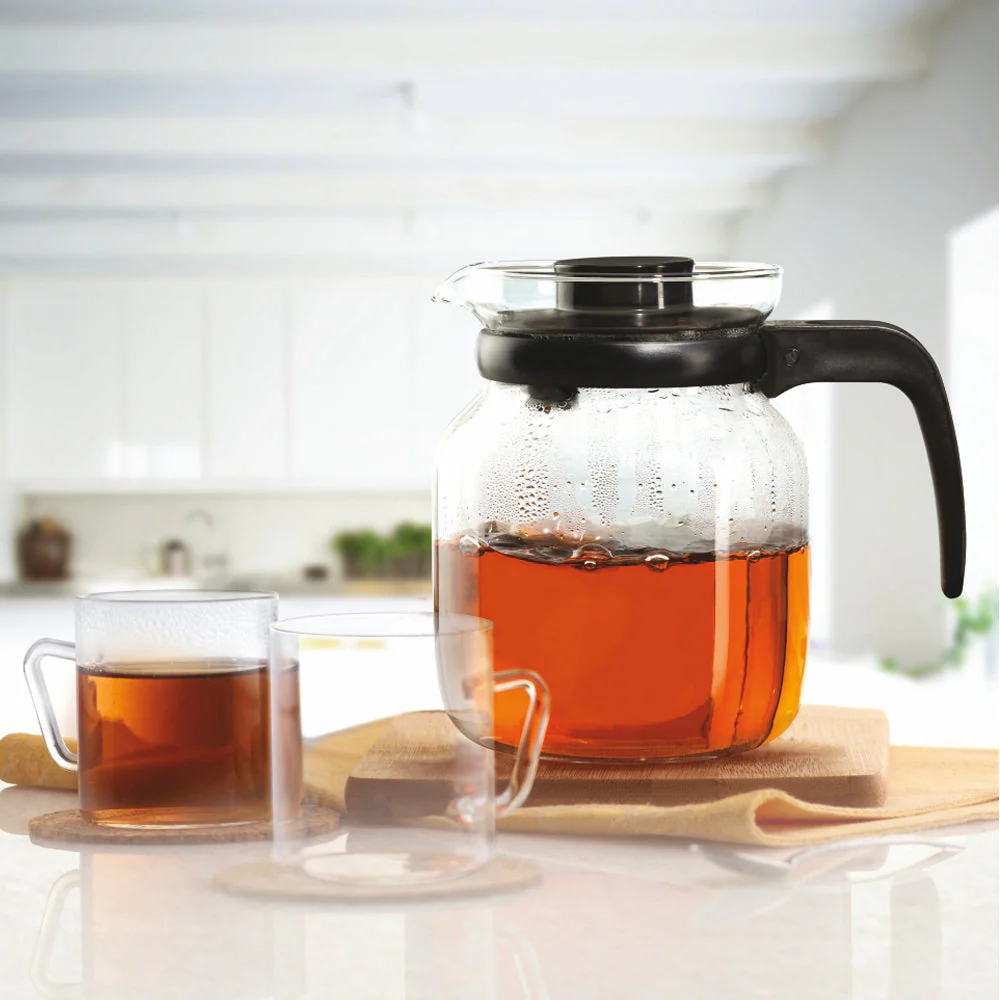 Borosil Classic Tea Set-Mini, 0.65L Carafe + 2 Mugs