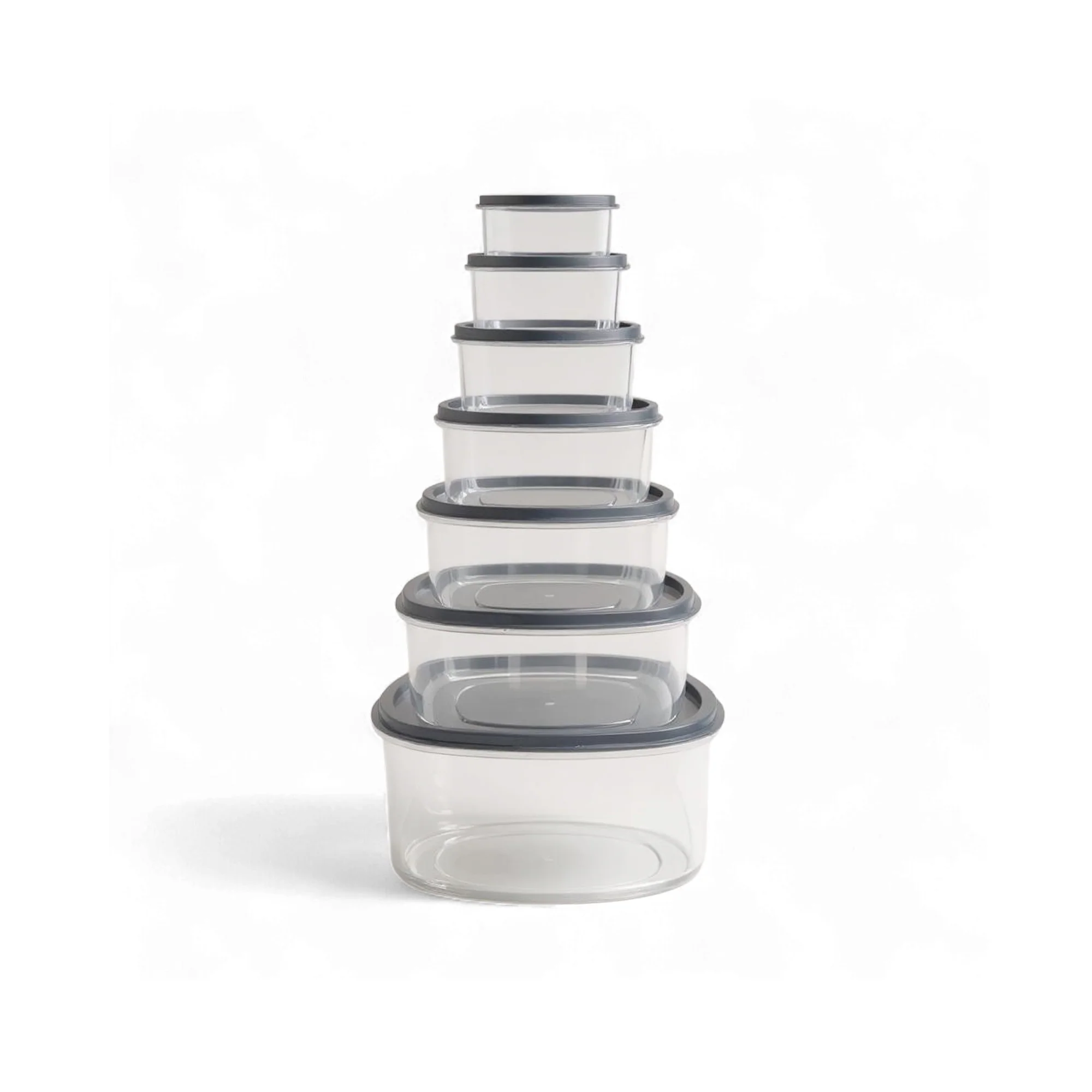 CH 7 Piece Rainbow Oval Container Set Clear