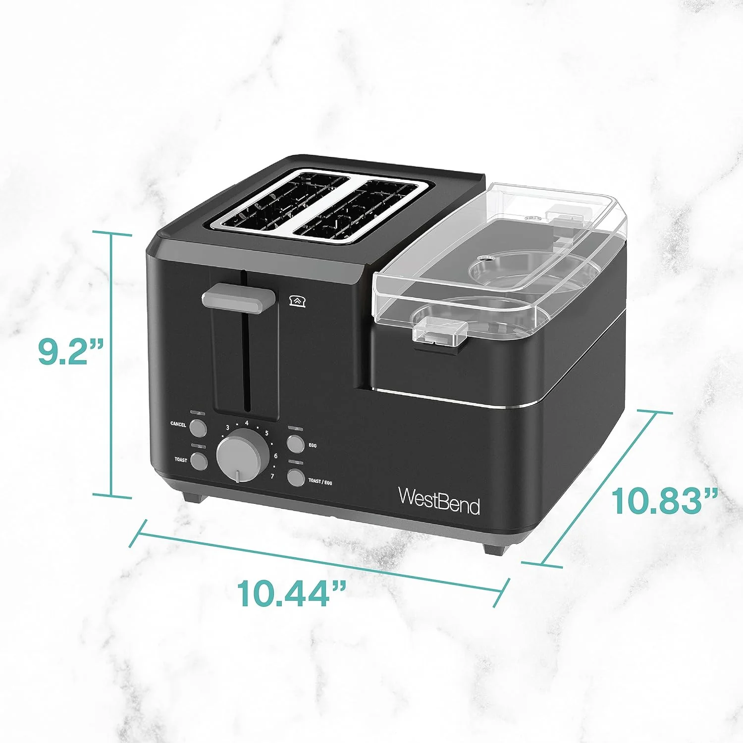 Breakfast Station, 2-Slice Toaster with Warming Tray & Egg Cooker