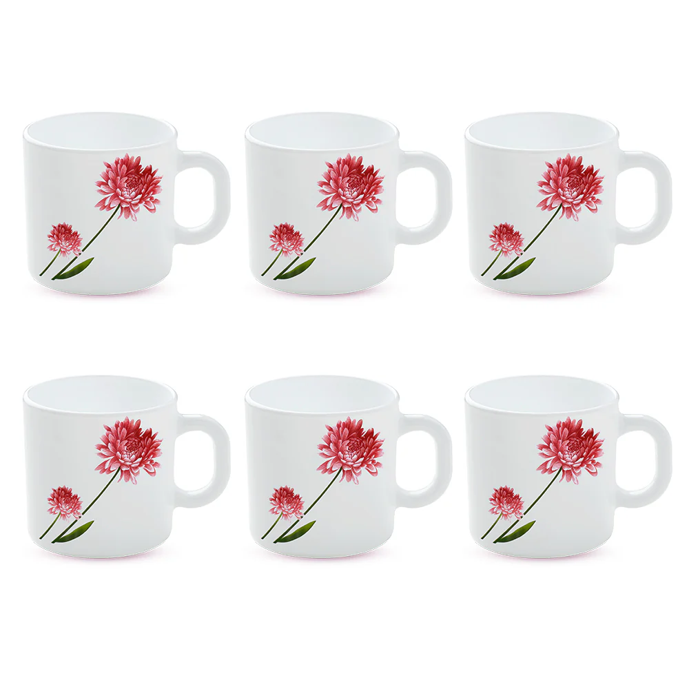 Larah by Borosil Belle Mug Set, 180ml x 6