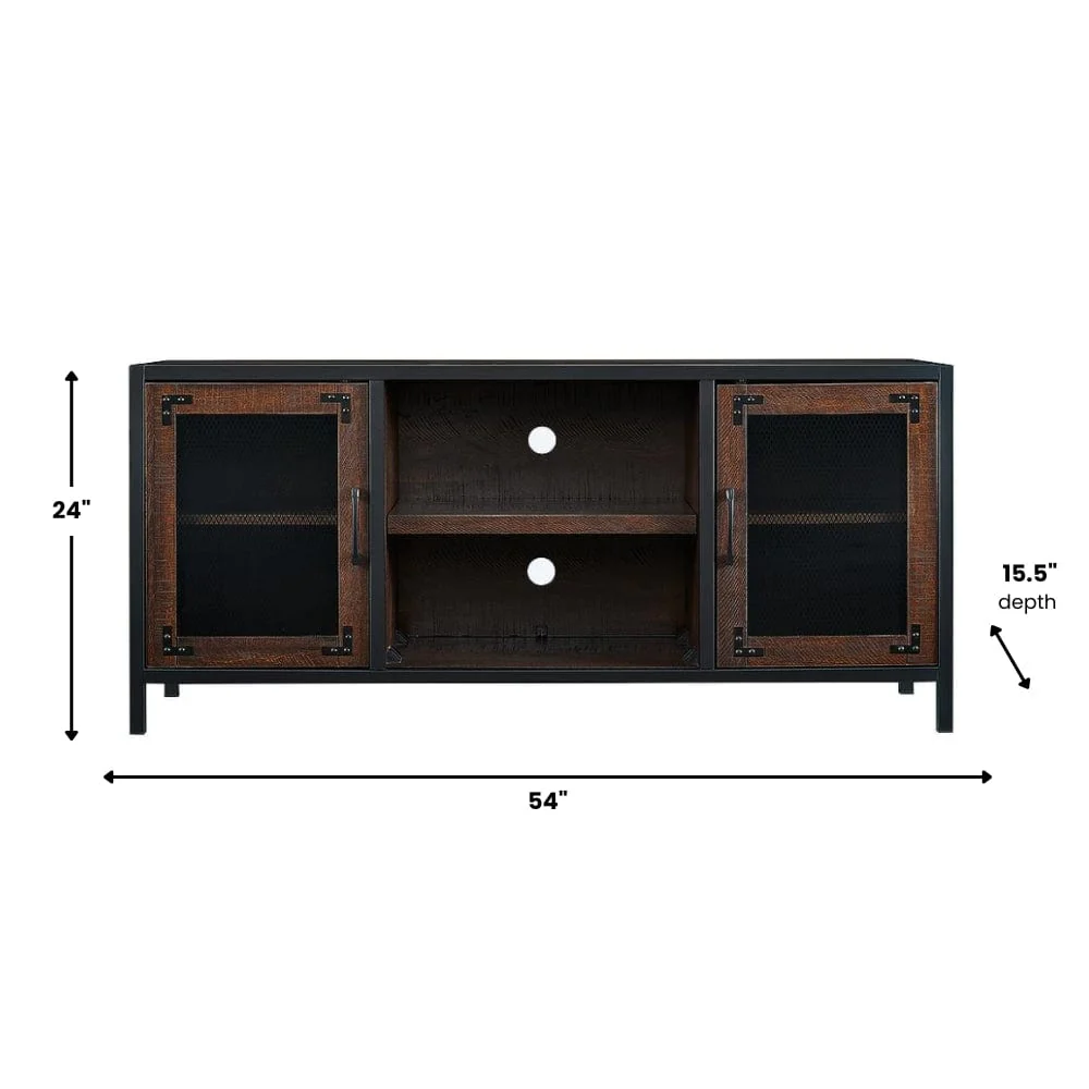 Matthew Media Console in Industrial Brown