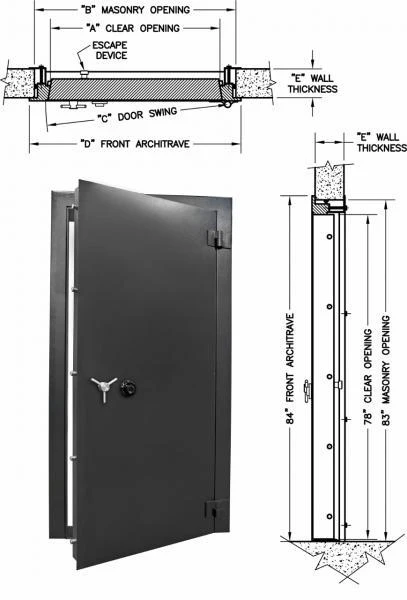 Access 7832 Insulated Fire Rated Vault Door (2, 4, or 6 Hour Fire Ratings)