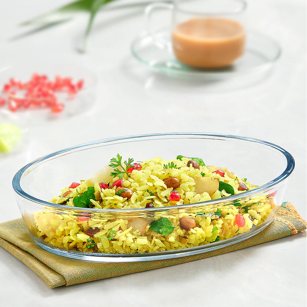 Borosil Oval Baking Dish, 700ml