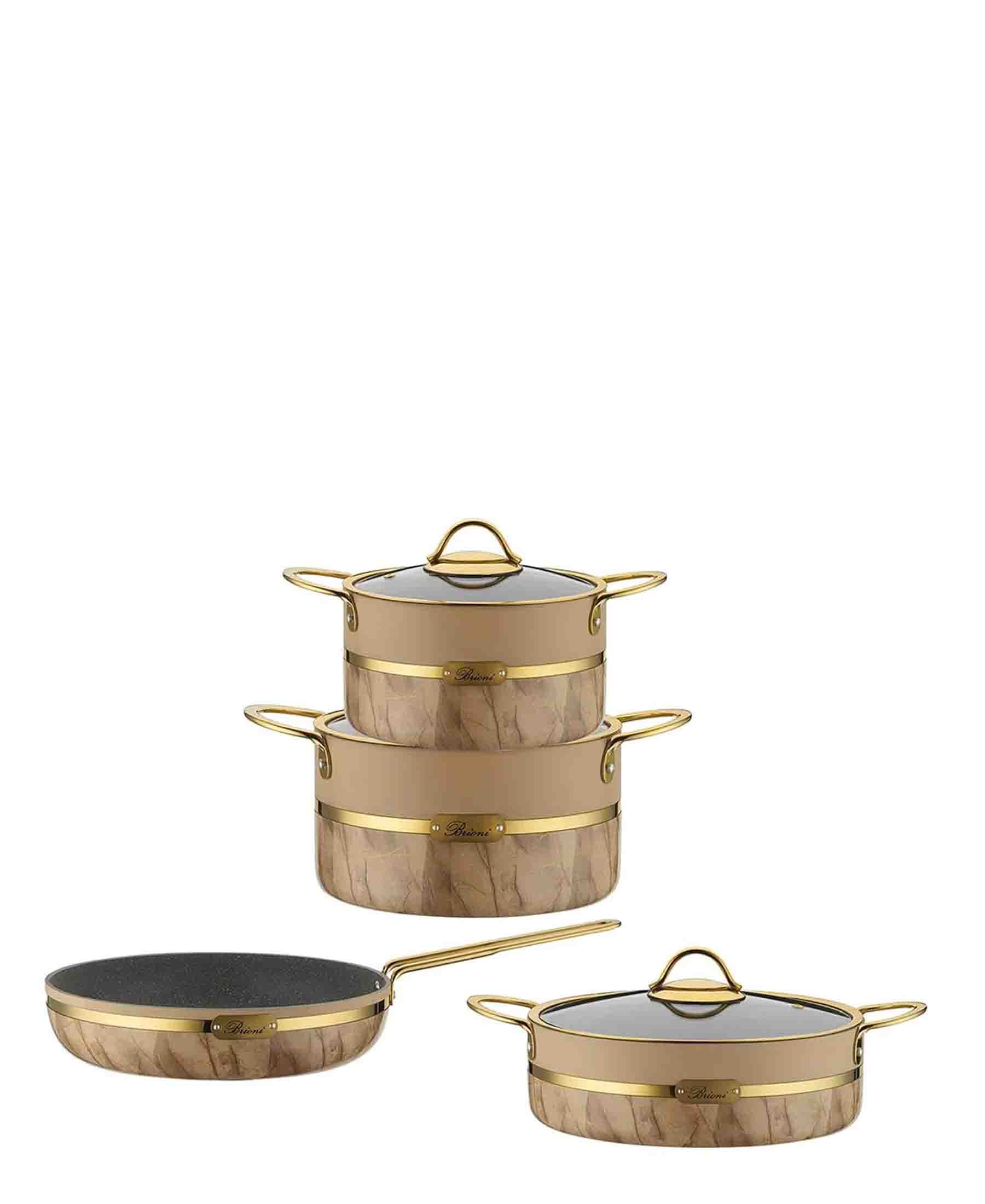 Brioni Selection 7 Piece Granite Cookware Set - Beige