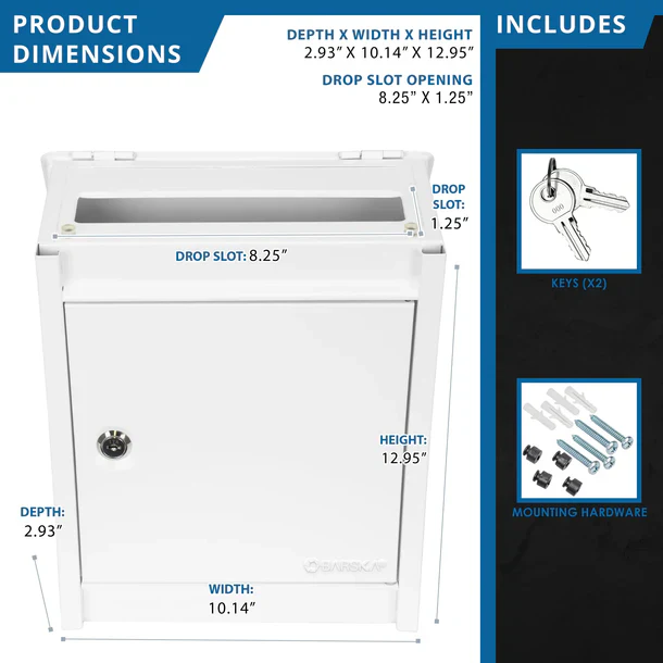 Barska CB14076 Wall-Mount Mail Dropbox with Flap