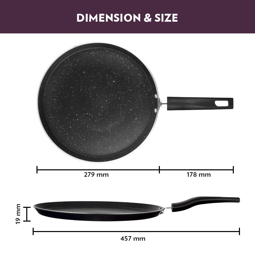 Borosil Granito Nonstick Tawa, Flat, 28 cm