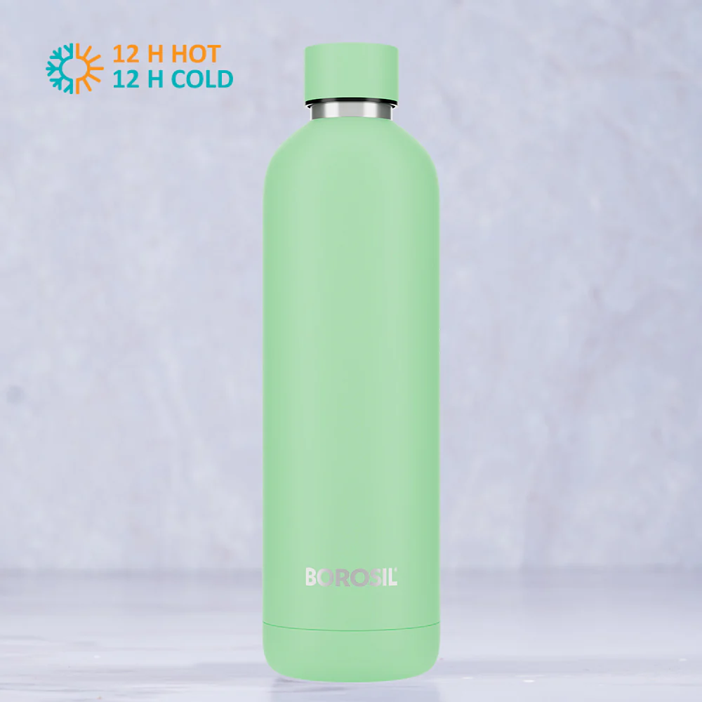 Borosil Pacific Insulated Bottle, Light Green, 700 ml-Personalise