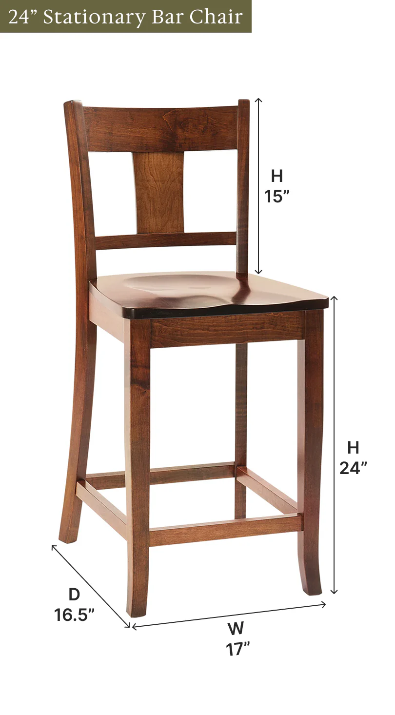 Amish Ellington Essential Stationary Bar Chair
