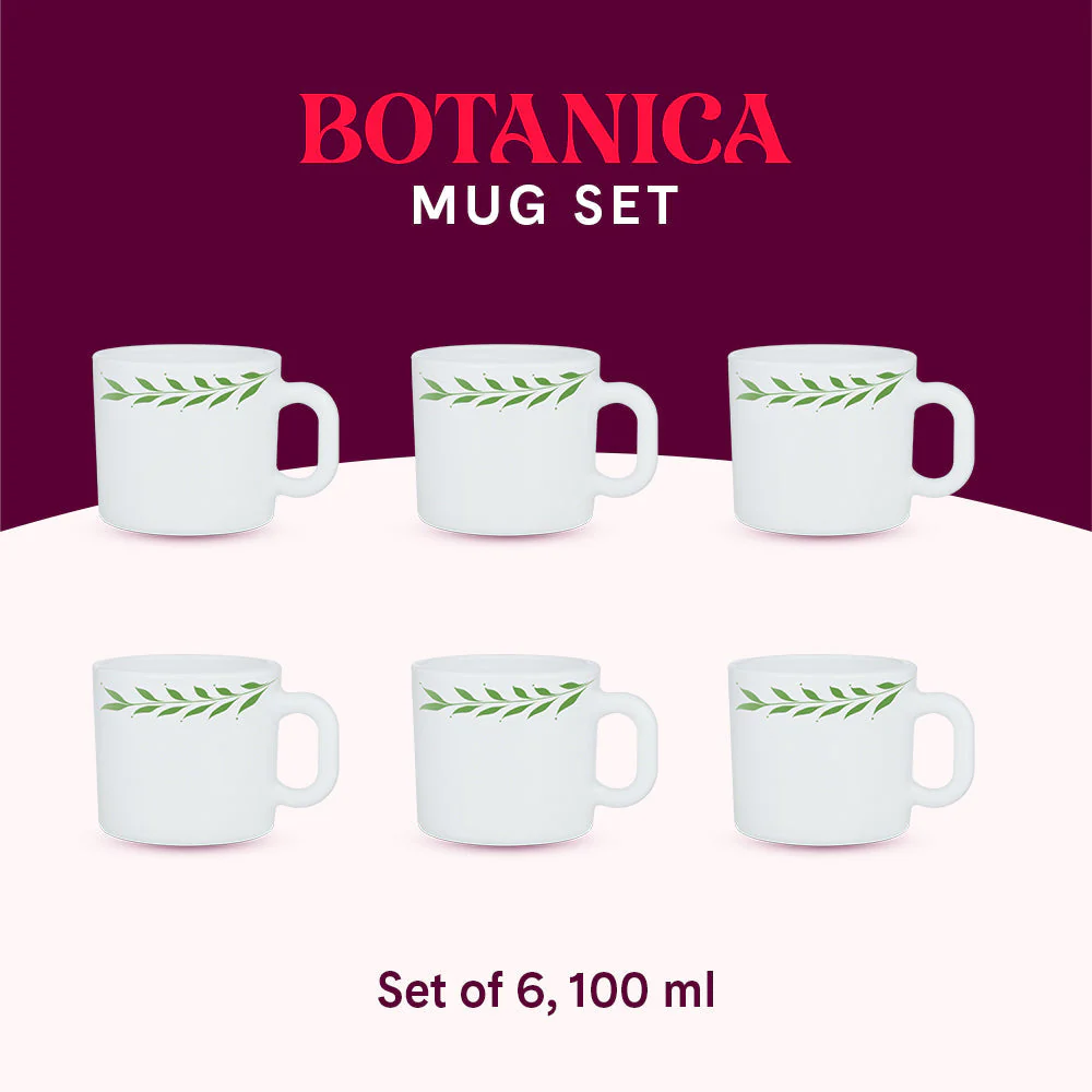 Larah by Borosil Botanica Mug Set, 240ml x 2