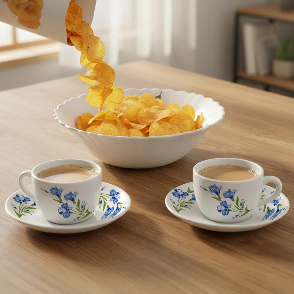 Larah By Borosil Marina Peach Tea Set