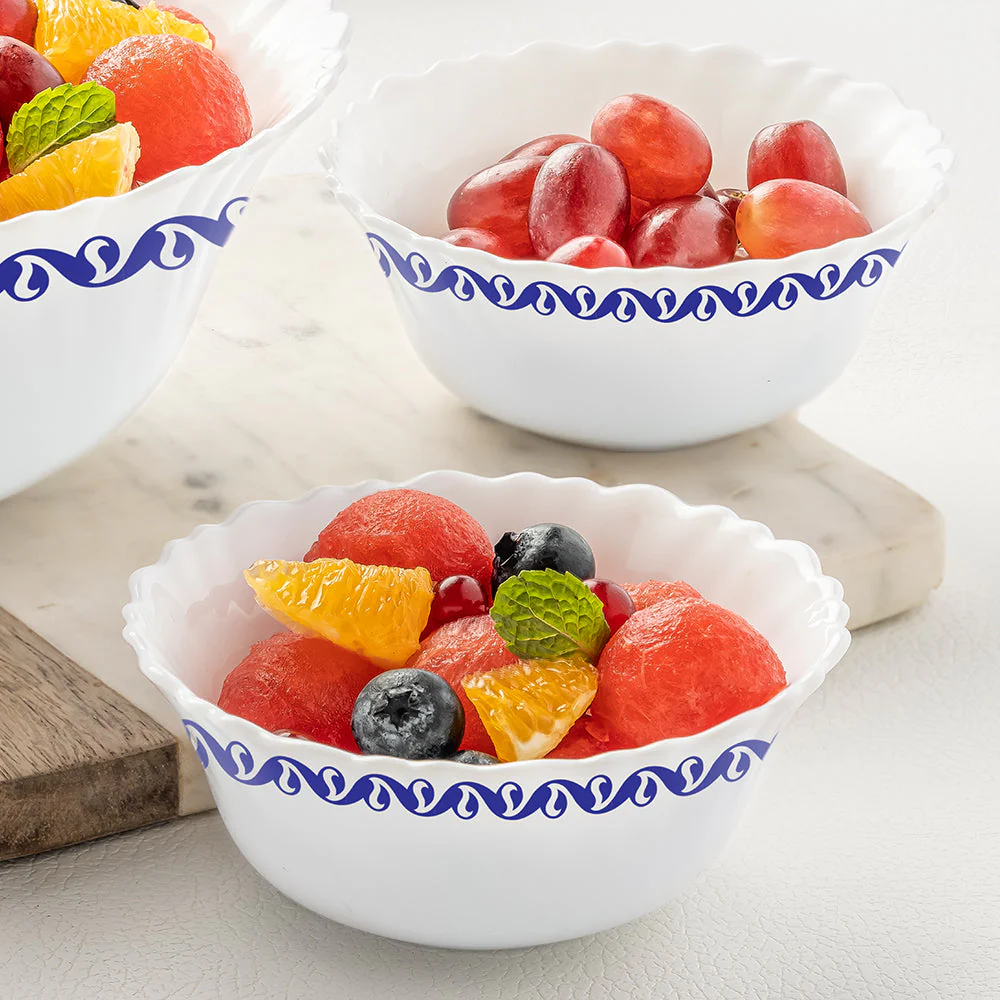 Larah by Borosil Jazzblue Pudding Set, 7 pc (Small)