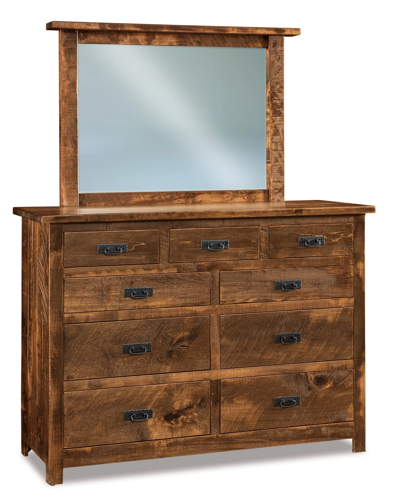 Amish Dumont 57 Rustic Nine Drawer Dresser