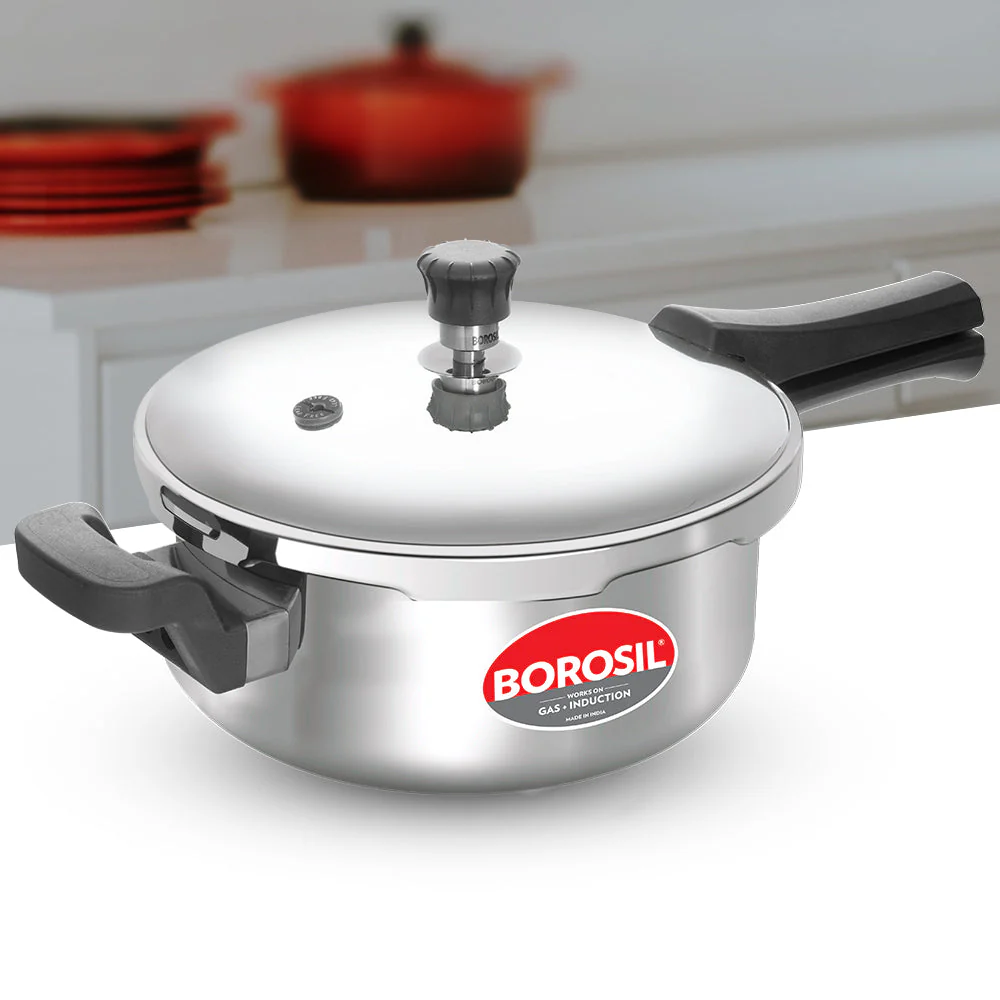 Borosil Presto Tri-Ply Outer Lid Pressure Cooker, 3L