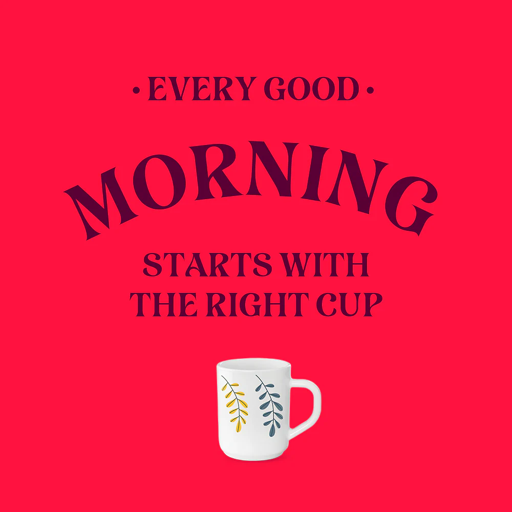 Larah by Borosil Niva Mug Set, 240ml x 6