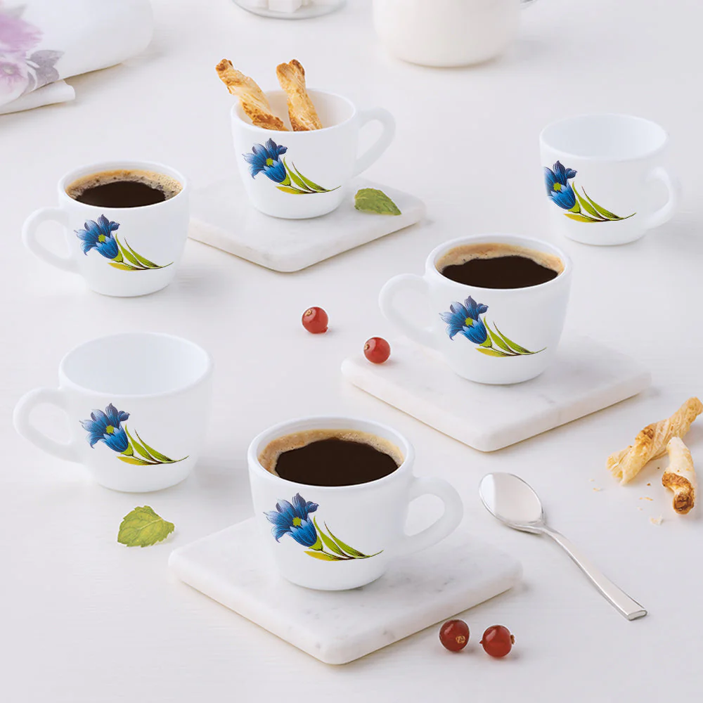 Larah by Borosil Nina Cup Set, 140ml x 6