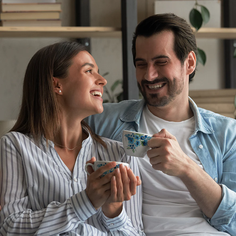 Larah by Borosil Pansy Cup n Saucer Set, 140ml x 12