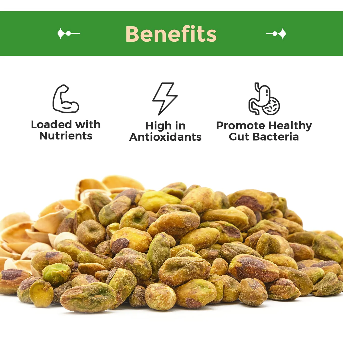 Pistachios Roasted and Salted Kernels - Meats - No Shell