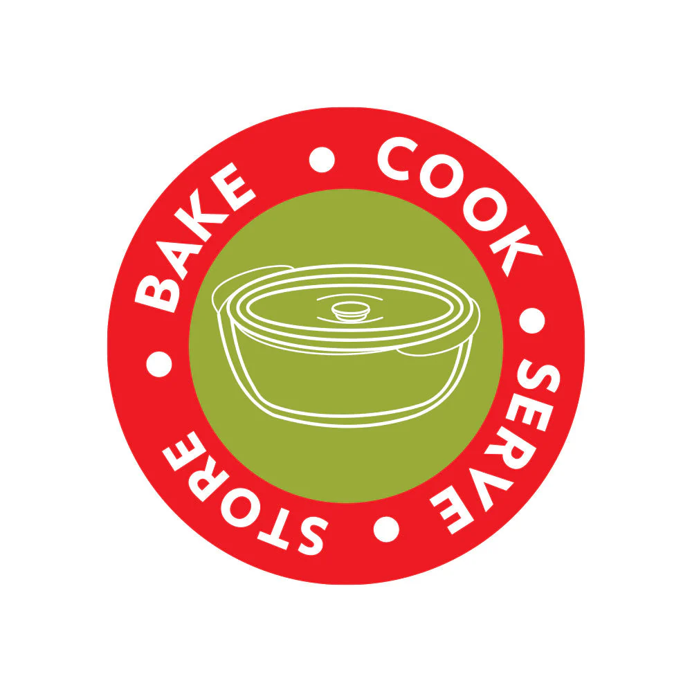 Borosil Round Dish w Green Lid, 1L