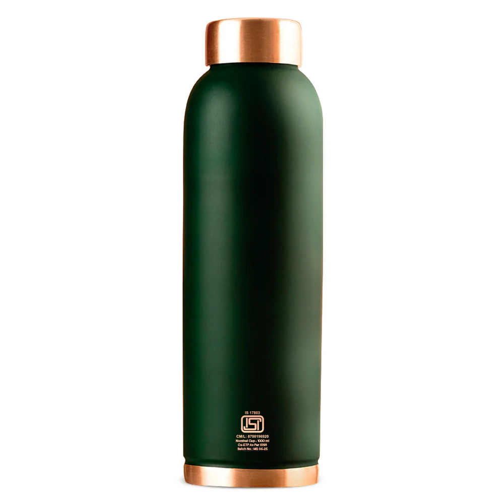 Borosil Eco Copper Bottle, Green, 1L