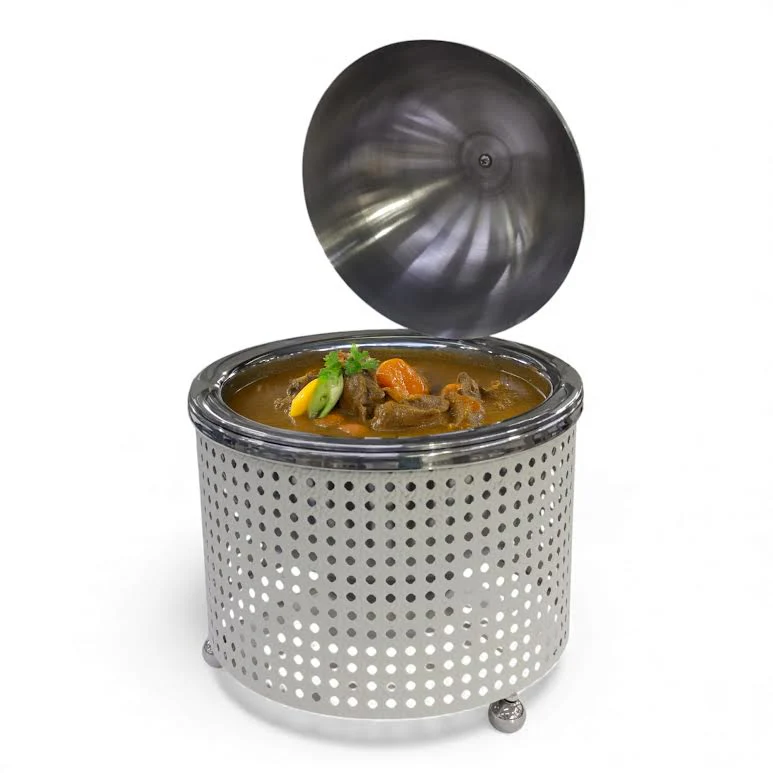 2.5Lt Chafing Dish with Mesh Design White & Stainless Steel