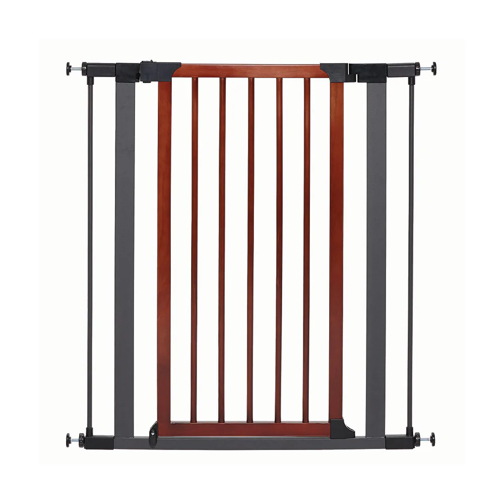 Mid West® Tall Steel Pet Gate with Decorative Wood Door 39 Inch