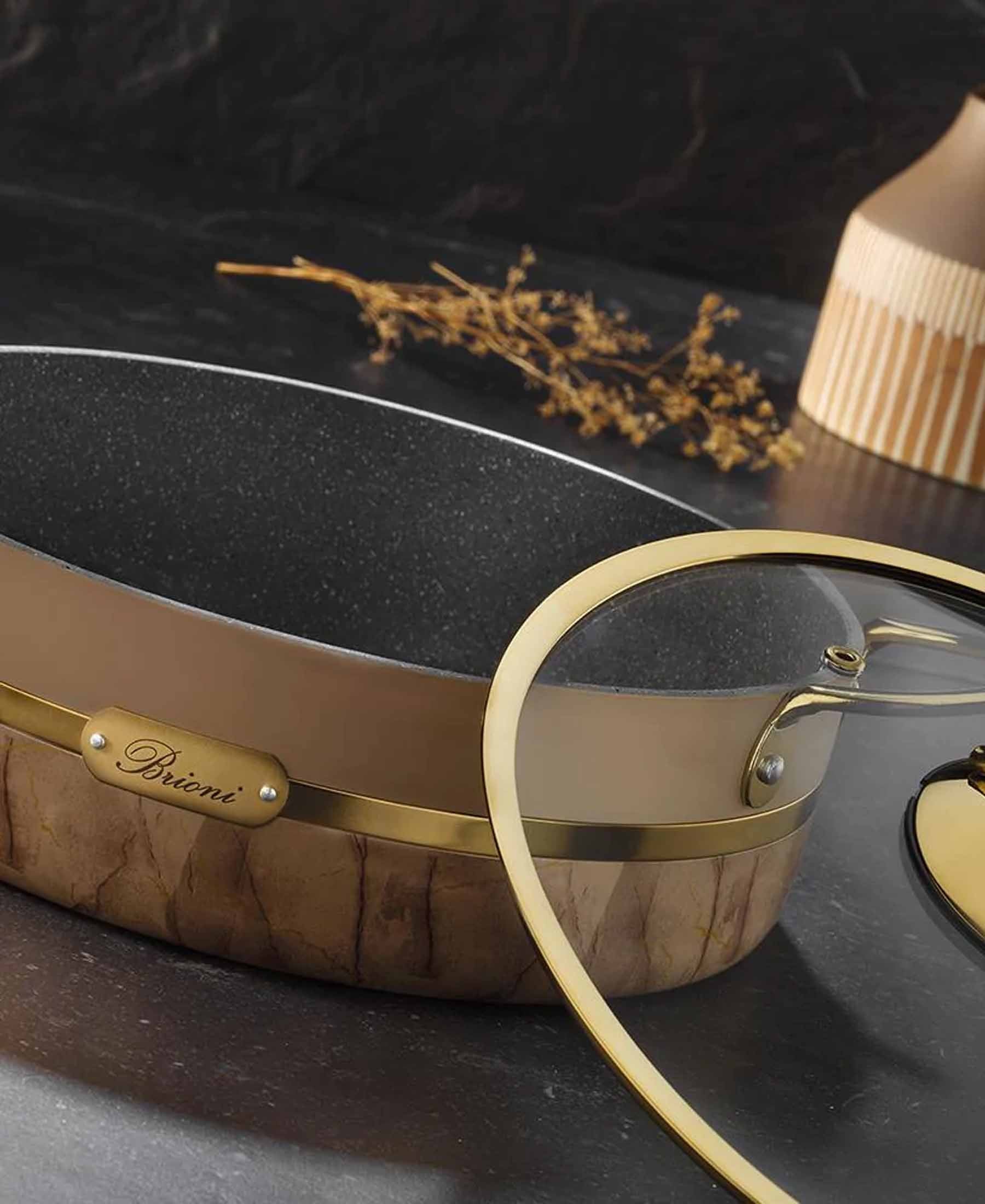 Brioni Selection 24cm Granite Flat Pot - Beige