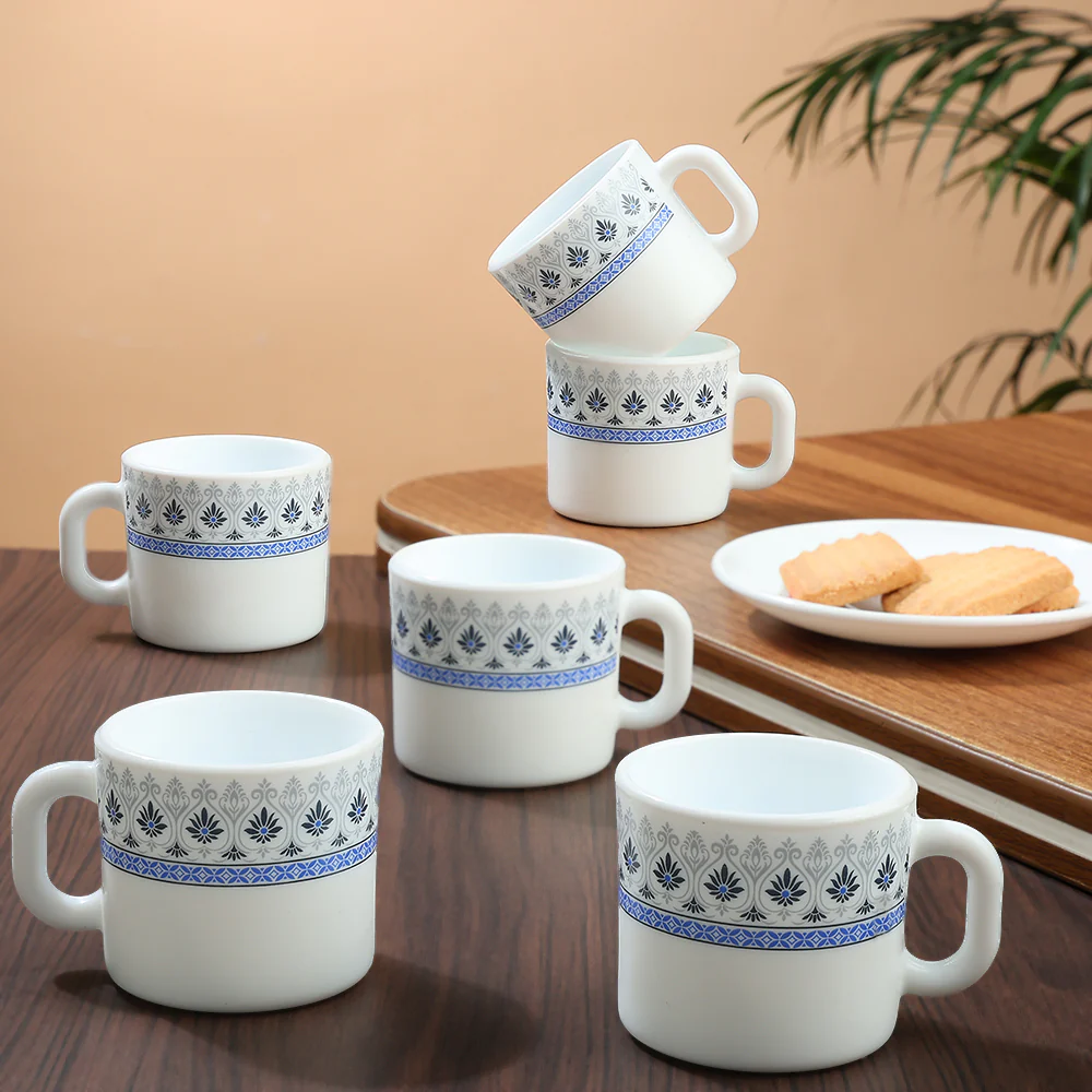 Larah by Borosil Ocean Mug Set, 100ml x 6