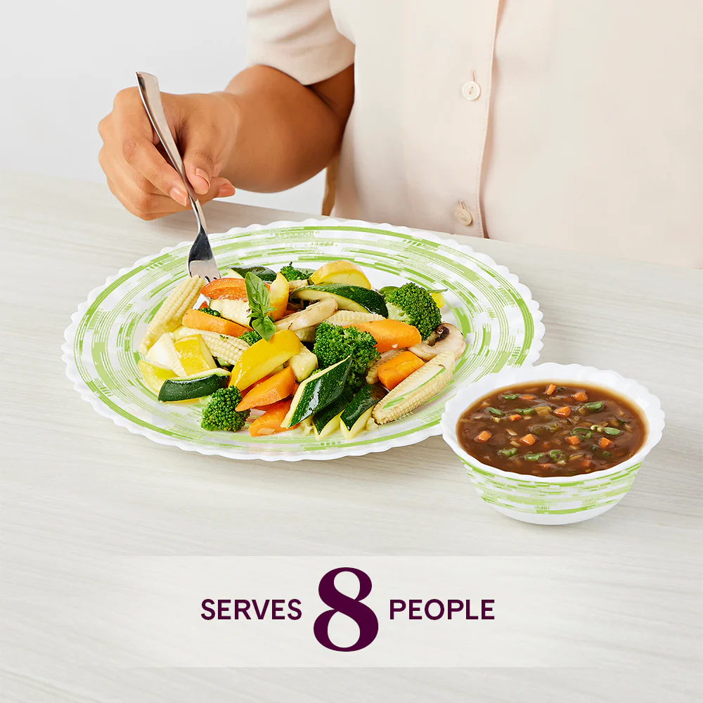 Larah by Borosil Aura 47 pc Dinner Set