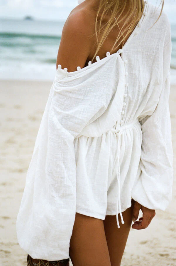 SAMPLE-Elsa Playsuit - White